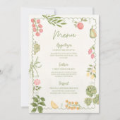 Invitation Menu de Baby Shower sur le thème du Marché Frais (Devant)