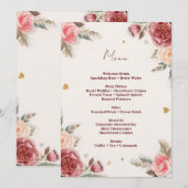 Invitation Menu de brunch de la Saint-Valentin à l'aquarelle (Devant / Derrière)