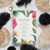 Invitation Menu de cadre de fleurs de mariage tropicales soph