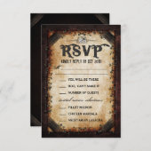 Invitation Menu de correspondance de squelette Halloween goth (Devant / Derrière)