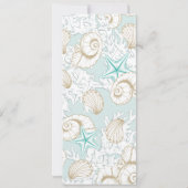 Invitation Menu de dîner de mariage côtier turquoise (Dos)