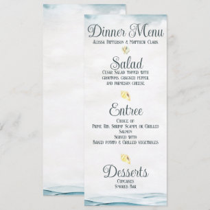 Invitation Menu de dîner de mariage nautique
