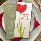 Invitation Menu de dîner de réception de mariage aux tulipes