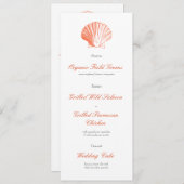 Invitation Menu de dîner de réception de mariage Coquilles de (Devant / Derrière)