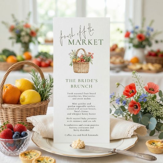 Invitation Menu de Fête de Mariage Frais du Marché