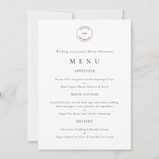 Invitation Menu de fête de Noël du logo de l'entreprise (Devant)