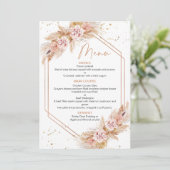 Invitation Menu de Fête des mariées Boho Pampas géométrique r (Debout devant)
