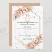 Invitation Menu de Fête des mariées Boho Pampas géométrique r (Devant / Derrière)