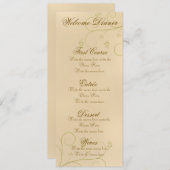 Invitation Menu de fête| Elégant jeu d'écrus foncé (Devant / Derrière)