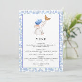Invitation Menu de fête prénatale romantique pour bébé fille  (Debout devant)