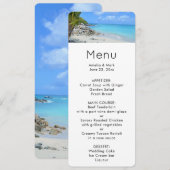 Invitation Menu de la belle plage tropicale turquoise (Devant / Derrière)