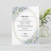 Invitation Menu de la douche de mariage géométrique verdure b (Debout devant)
