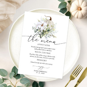 Invitation Menu de la douche de mariée automnale citrouille v