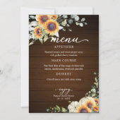 Invitation Menu de la douche de mariée Greenery Sunflowers au (Devant)
