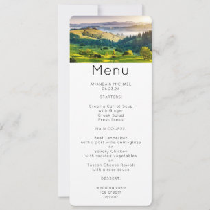 Invitation Menu de la photo de paysage naturel des collines o