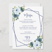 Invitation Menu de la réception de mariage aquarelle florale (Devant)