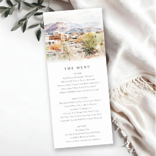 Invitation Menu de mariage à l'aquarelle de Colorado Springs,