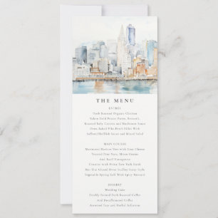 Invitation Menu de mariage à l'aquarelle de paysage de San Fr