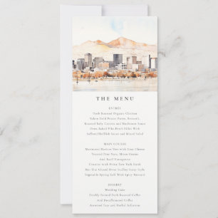 Invitation Menu de mariage à l'aquarelle de Salt Lake City, U