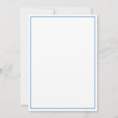 Invitation Menu de mariage à l'écriture élégante bleue (Dos)