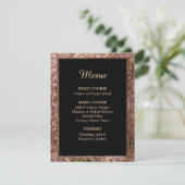 Invitation Menu de mariage à paillettes Rose Gold (Debout devant)