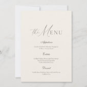 Invitation Menu de mariage à rayures beige neutre (Devant)
