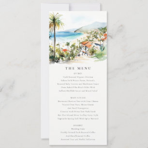 Invitation Menu de mariage aquarelle à Puerto Vallarta au Mex