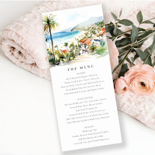 Invitation Menu de mariage aquarelle à Puerto Vallarta au Mex