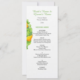 Invitation Menu de mariage au poirier