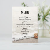 Invitation Menu de mariage Beach Waves (Debout devant)