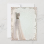 Invitation Menu de mariage blanc élégant, robe de mariée (Dos)