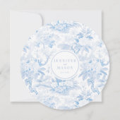 Invitation Menu de mariage bohème en porcelaine bleue à téléc (Dos)