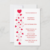 Invitation Menu de mariage de la Saint-Valentin à motif de cœ (Dos)