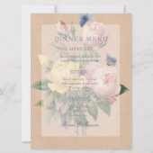 Invitation Menu de mariage du jardin de la rose anglaise (Devant)