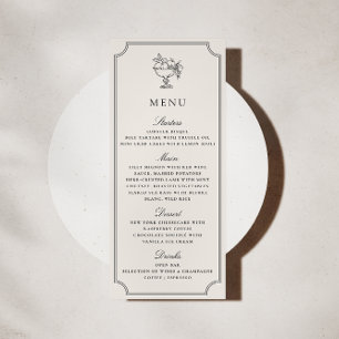 Invitation Menu de mariage élégant à double cadre en ivoire m