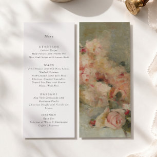 Invitation Menu de mariage en beaux-arts Roses Vintage caRD
