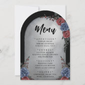 Invitation Menu de mariage floral gothique de pierre tombale (Devant)