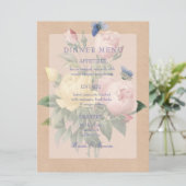 Invitation Menu de mariage Jardin de Roses Anglaise (Debout devant)