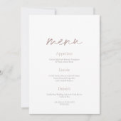 Invitation Menu de mariage minimaliste élégant recto-verso (Devant)