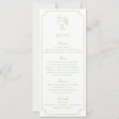 Invitation Menu de mariage moderne avec double cadre vert cit (Devant)