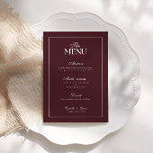 Invitation Menu de mariage moderne en Bourgogne