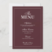 Invitation Menu de mariage moderne en Bourgogne (Devant)