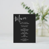 Invitation Menu de mariage moderne simple noir et blanc (Debout devant)