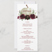 Invitation Menu de mariage ou douche d'automne avec citrouill (Devant)
