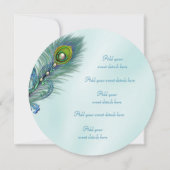 Invitation Menu de Mariage Peacock bleu violet et Turquoise (Dos)