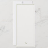 Invitation Menu de mariage rayé vert sauge et beige classique (Dos)