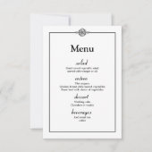 Invitation Menu de mariage simple et élégant noir et blanc (Devant)