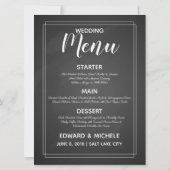 Invitation menu de mariage Tableau noir style calligraphie mo (Dos)
