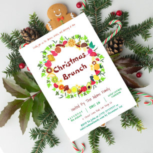 Invitation Menu de Noël de Fruits & Légumes Frais