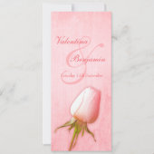 Invitation Menu de réception de mariage avec bourgeon de rose (Devant)